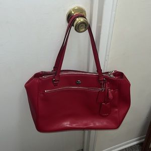 Bright Red Coach Shoulder Bag